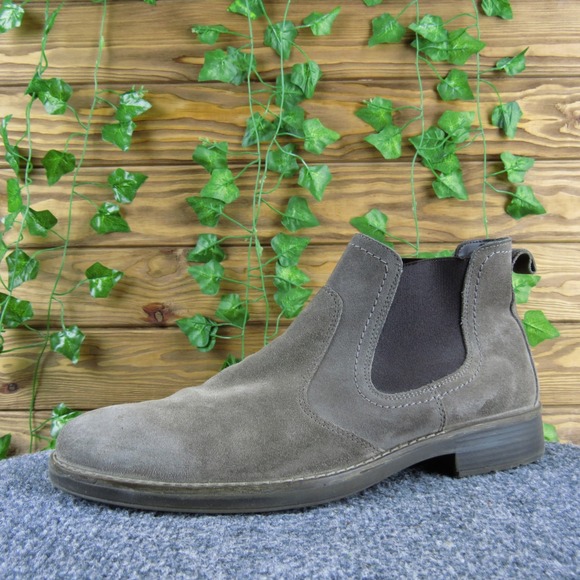 Nordstrom Men's Gray Suede Leather Waterproof Ankle Boots Casual 45 - Picture 1 of 8